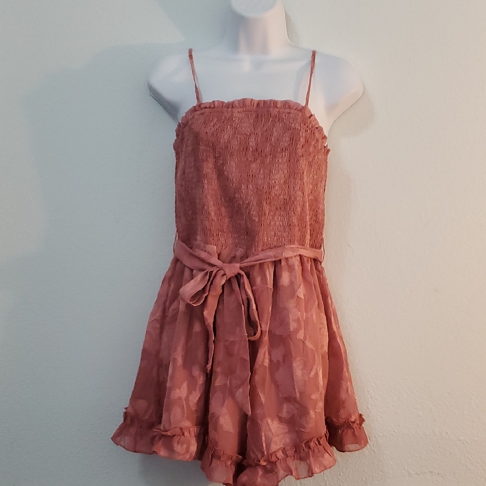Elegant Pink Ruffled Jumpsuit